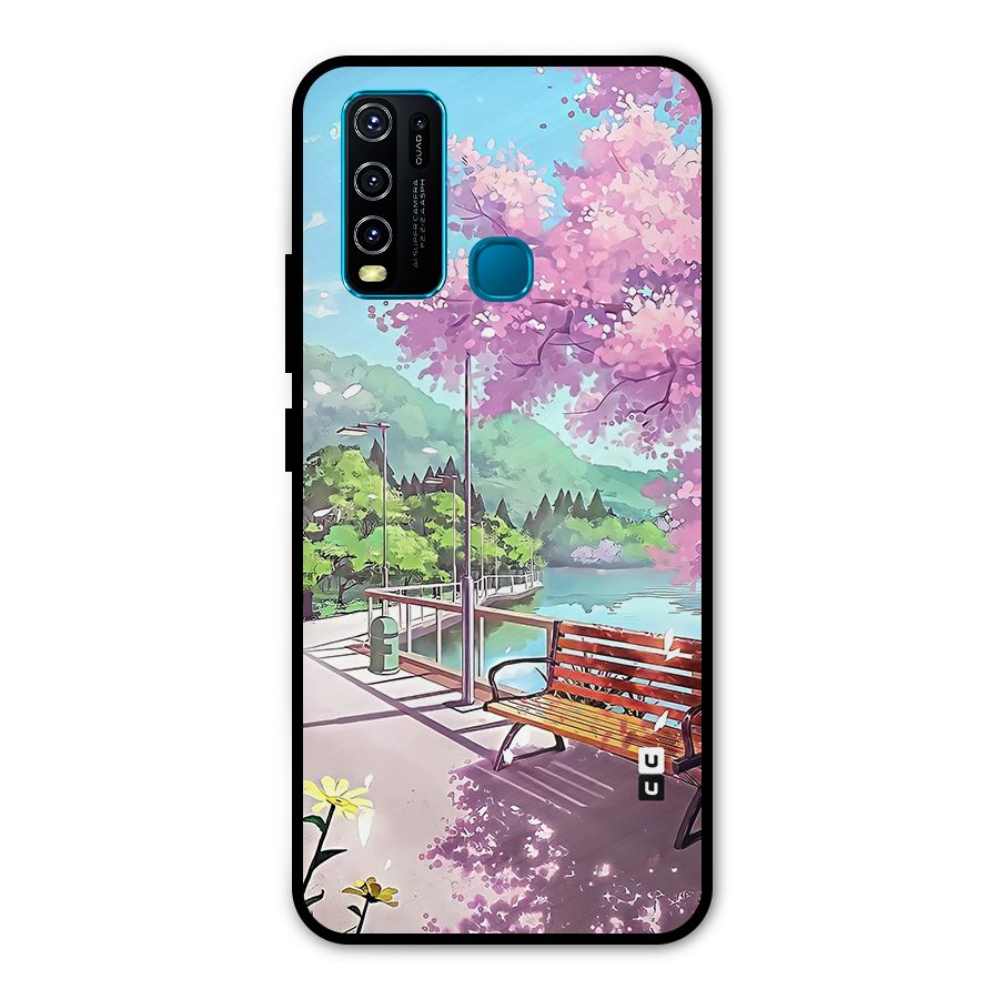 Beautiful Cherry Blossom Landscape Metal Back Case for Vivo Y50