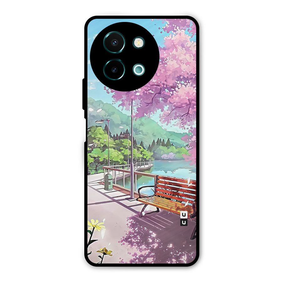 Beautiful Cherry Blossom Landscape Metal Back Case for Vivo Y58