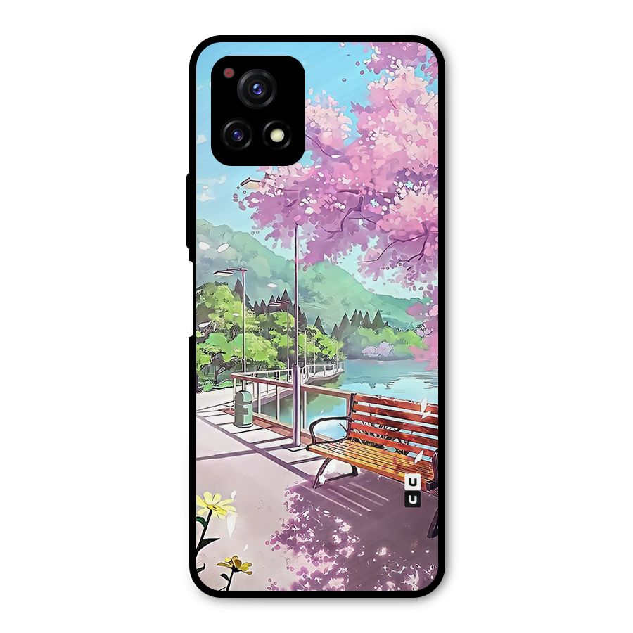 Beautiful Cherry Blossom Landscape Metal Back Case for Vivo Y72 5G