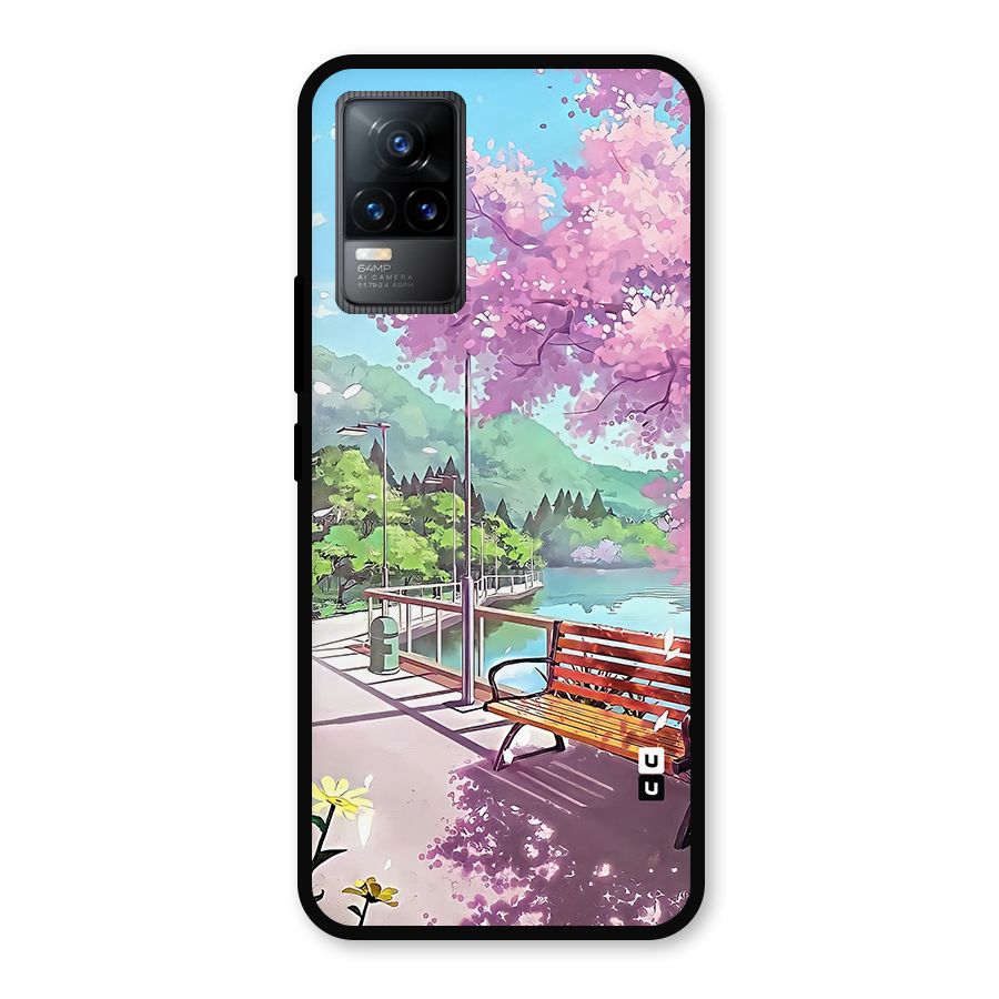 Beautiful Cherry Blossom Landscape Metal Back Case for Vivo Y73
