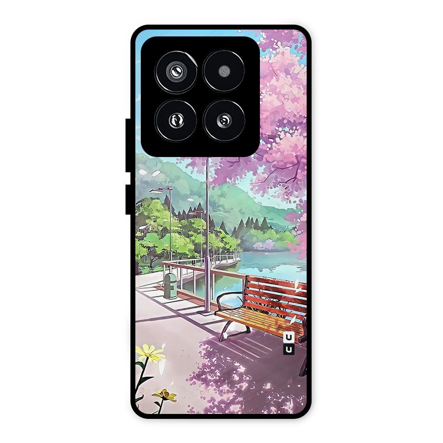 Beautiful Cherry Blossom Landscape Metal Back Case for Xiaomi 14 Pro
