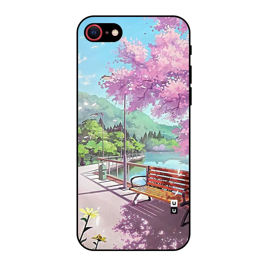 Beautiful Cherry Blossom Landscape Metal Back Case for iPhone 7
