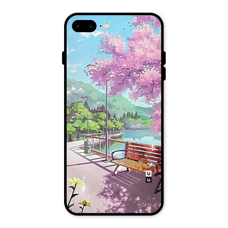 Beautiful Cherry Blossom Landscape Metal Back Case for iPhone 7 Plus