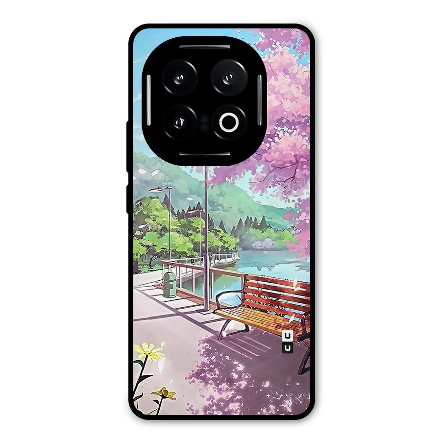Beautiful Cherry Blossom Landscape Metal Back Case for iQOO 13