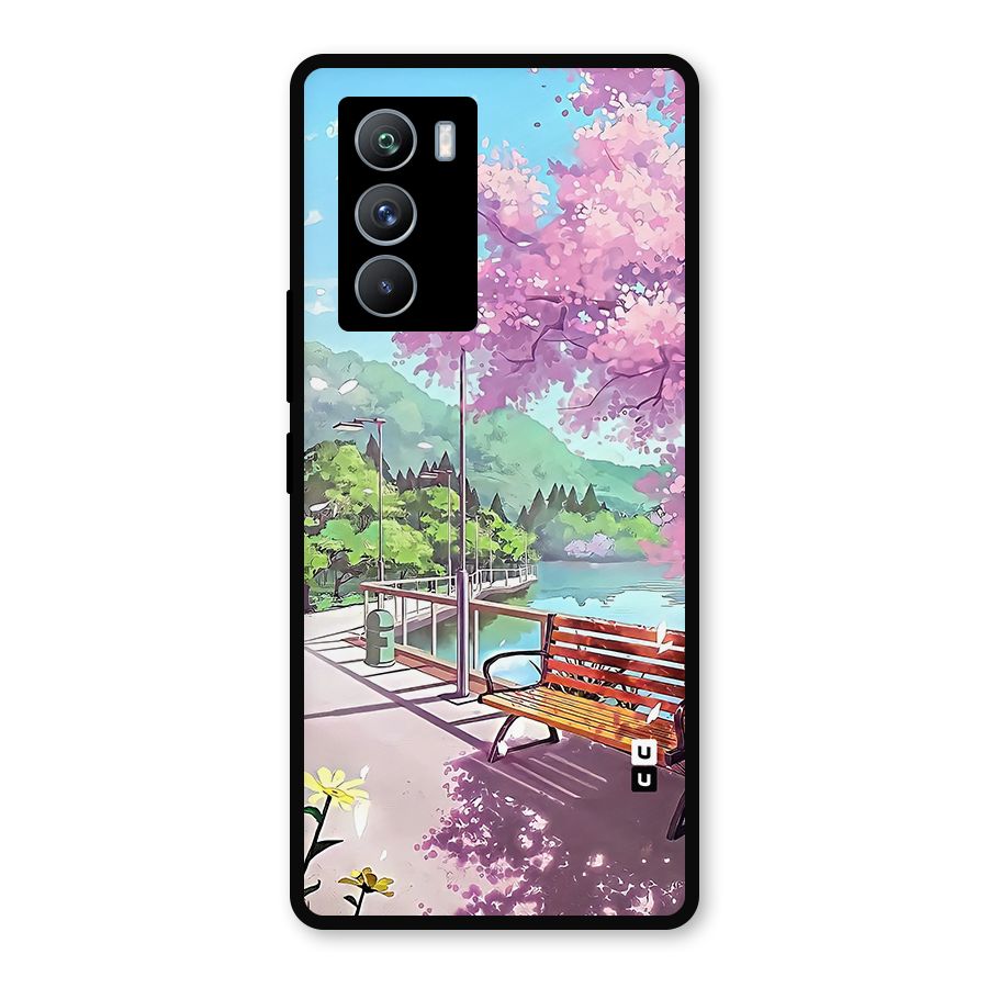 Beautiful Cherry Blossom Landscape Metal Back Case for iQOO 9 SE