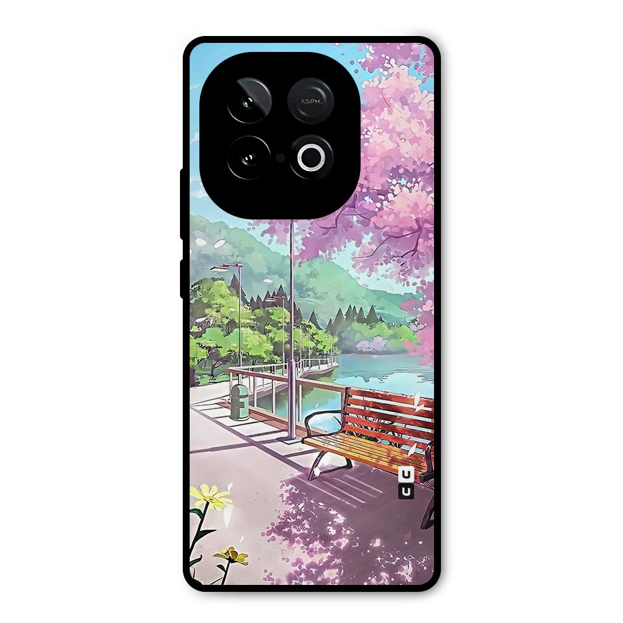 Beautiful Cherry Blossom Landscape Metal Back Case for iQOO Neo 10