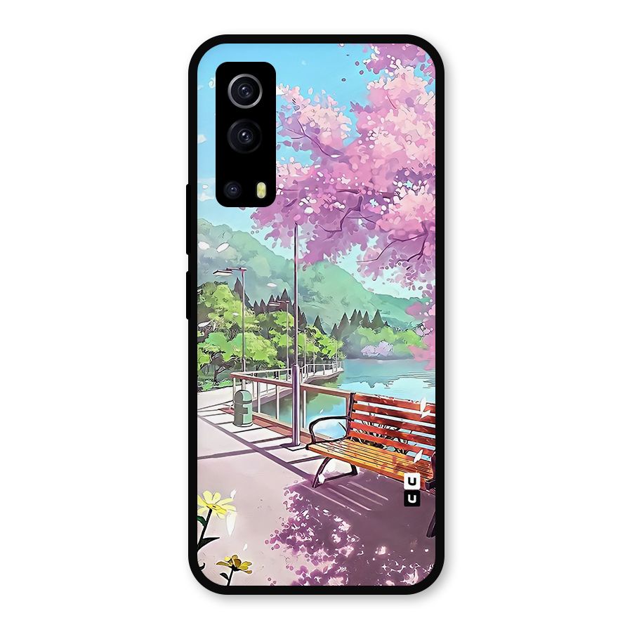 Beautiful Cherry Blossom Landscape Metal Back Case for iQOO Z3