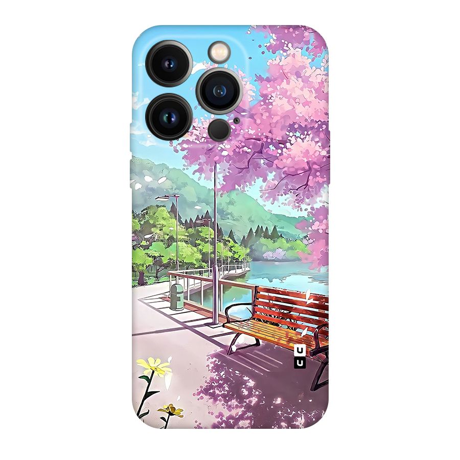 Beautiful Cherry Blossom Landscape Original Polycarbonate Back Case for iPhone 14 Pro