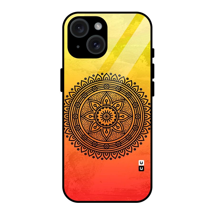 Beautiful Circle Art Glass Back Case for iPhone 15