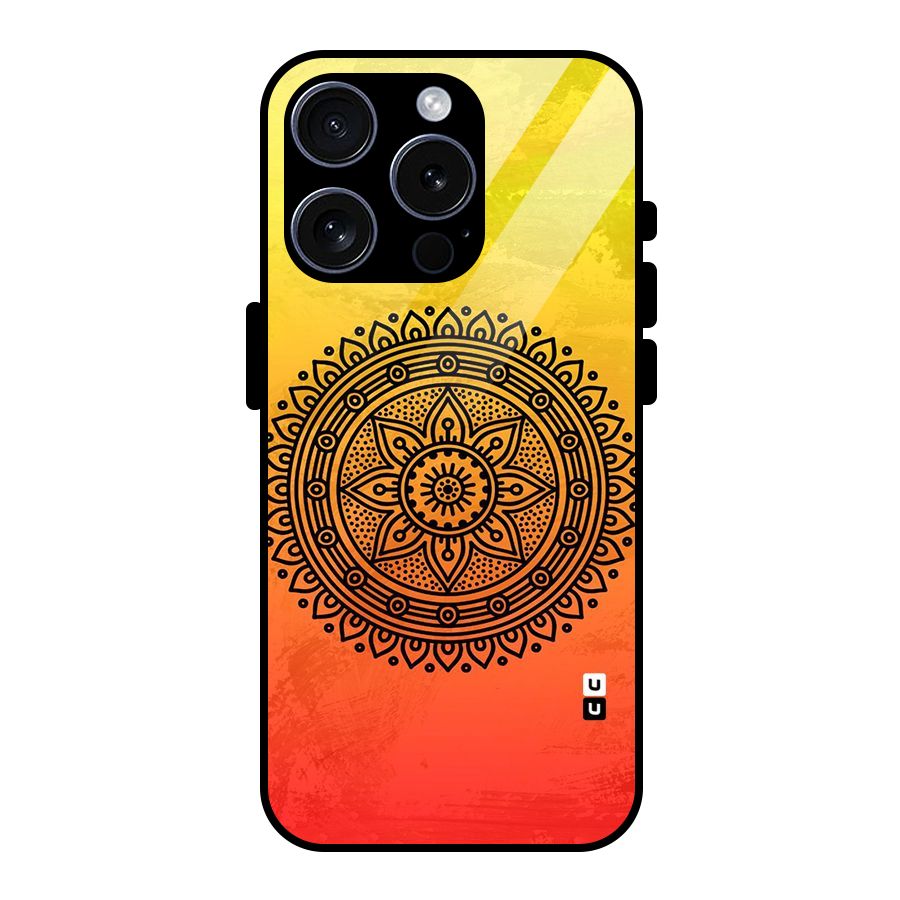 Beautiful Circle Art Glass Back Case for iPhone 15 Pro