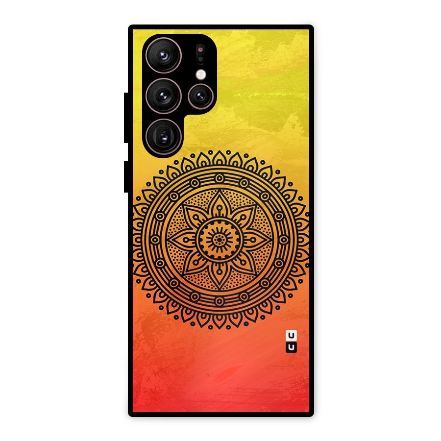 Beautiful Circle Art Metal Back Case for Galaxy S22 Ultra 5G