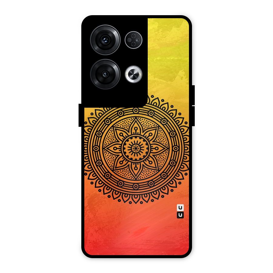 Beautiful Circle Art Metal Back Case for Oppo Reno8 Pro 5G