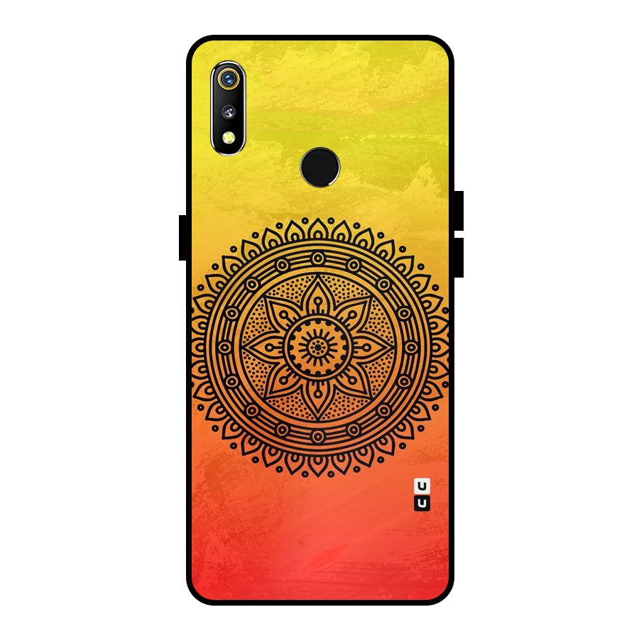 Beautiful Circle Art Metal Back Case for Realme 3