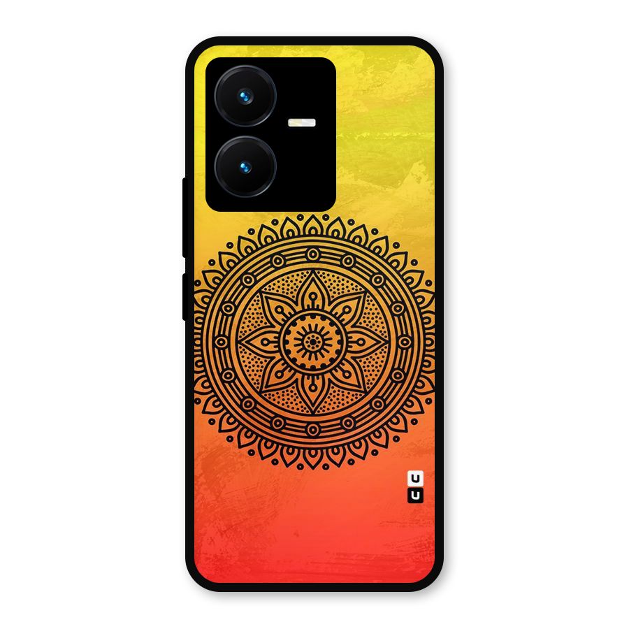 Beautiful Circle Art Metal Back Case for Vivo Y22s