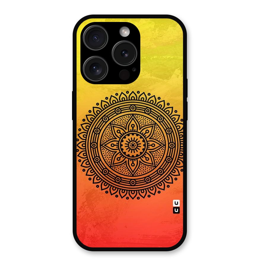 Beautiful Circle Art Metal Back Case for iPhone 15 Pro