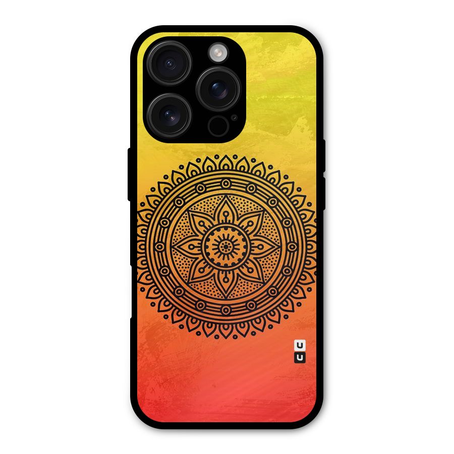 Beautiful Circle Art Metal Back Case for iPhone 16 Pro
