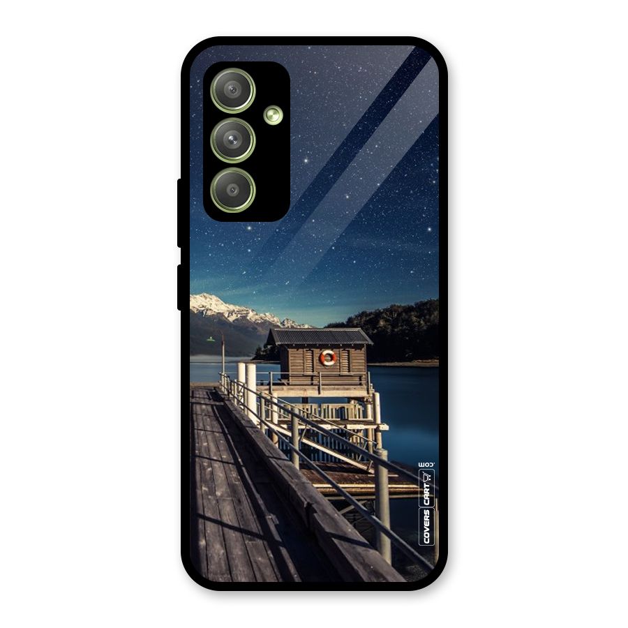 Beautiful Dock Hut Glass Back Case for Galaxy A54