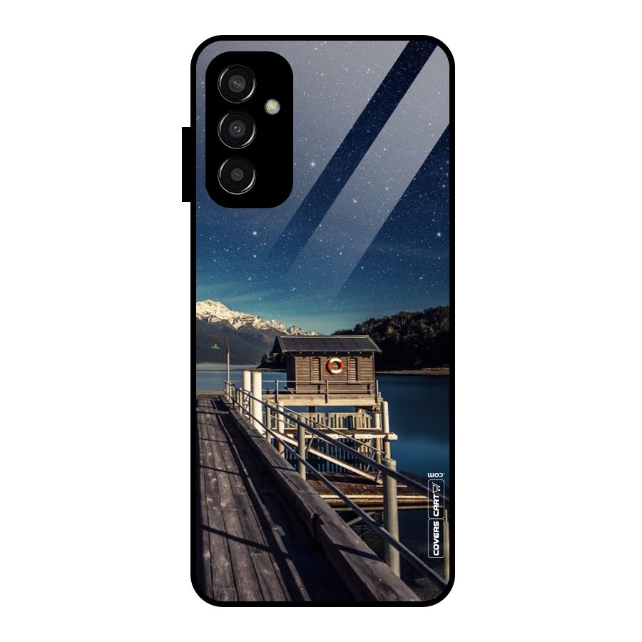 Beautiful Dock Hut Glass Back Case for Galaxy F13