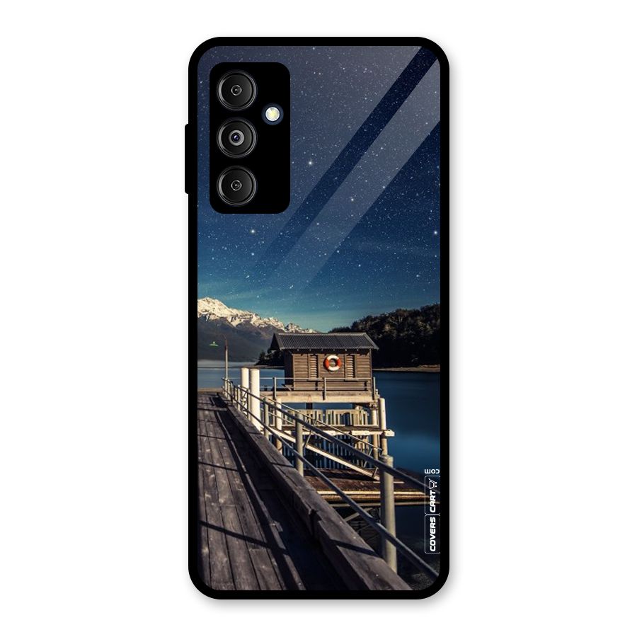 Beautiful Dock Hut Glass Back Case for Galaxy M14 5G
