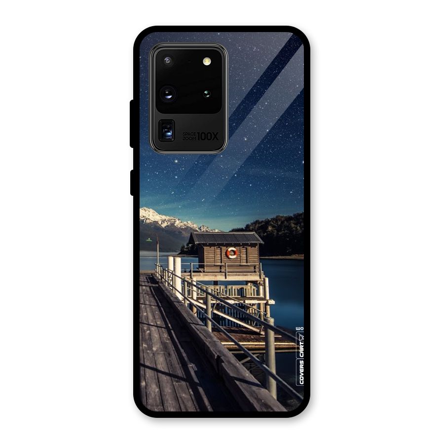 Beautiful Dock Hut Glass Back Case for Galaxy S20 Ultra