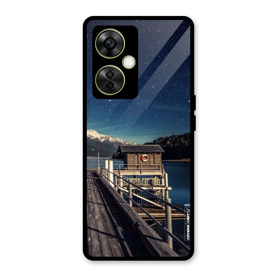 Beautiful Dock Hut Glass Back Case for OnePlus Nord CE 3 Lite