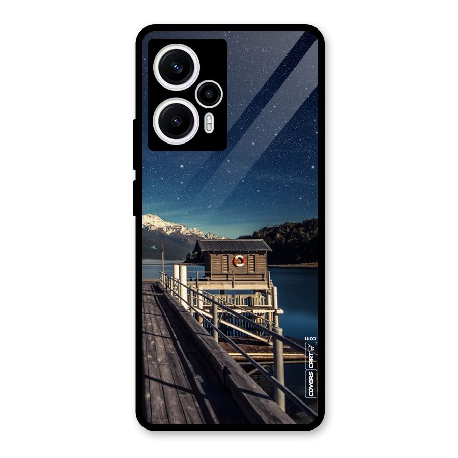 Beautiful Dock Hut Glass Back Case for Poco F5