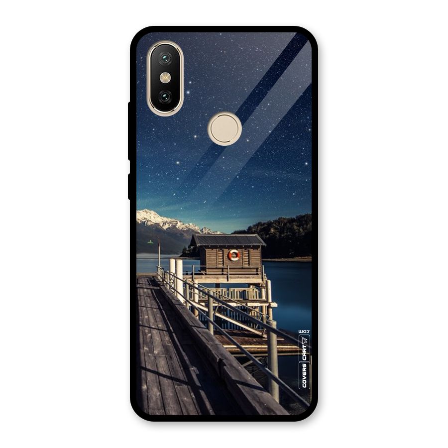 Beautiful Dock Hut Glass Back Case for Redmi A2
