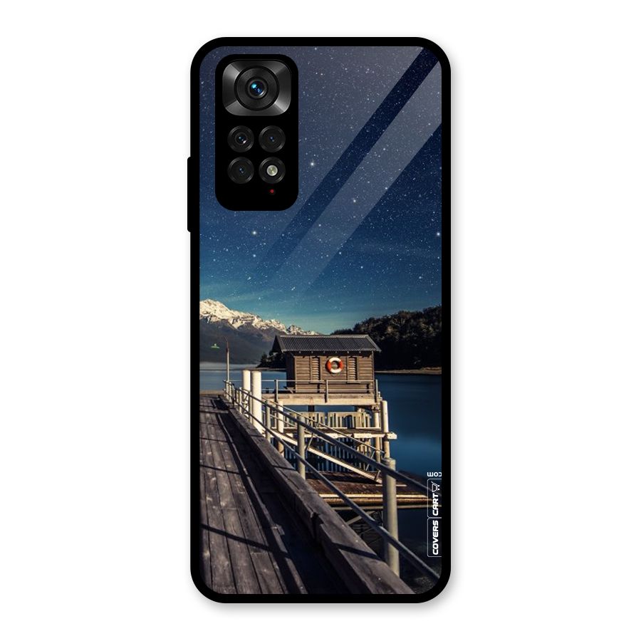 Beautiful Dock Hut Glass Back Case for Redmi Note 11S