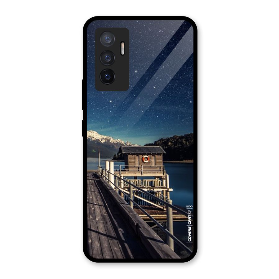 Beautiful Dock Hut Glass Back Case for Vivo V23e