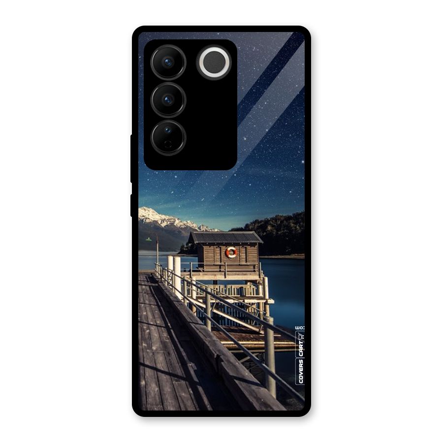Beautiful Dock Hut Glass Back Case for Vivo V27