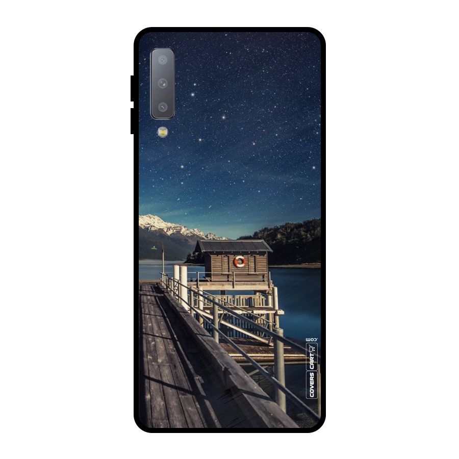 Beautiful Dock Hut Metal Back Case for Galaxy A7 (2018)