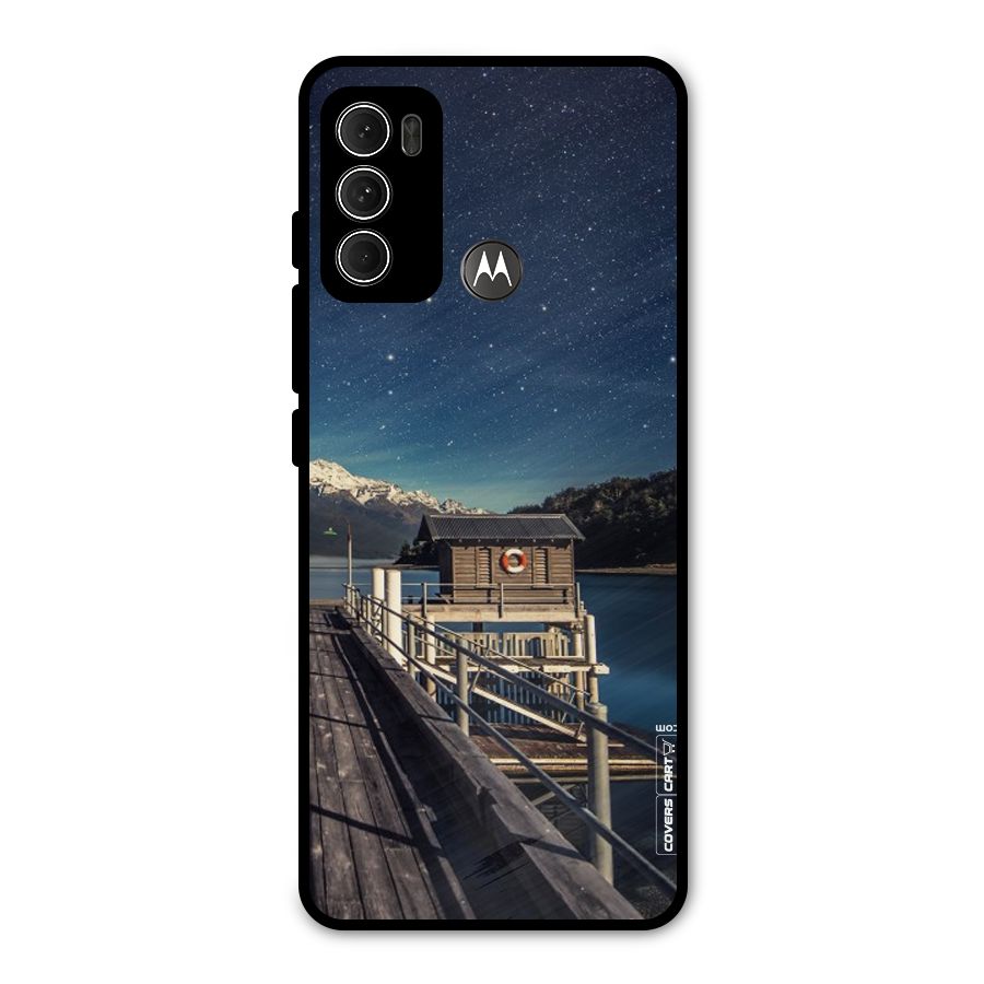 Beautiful Dock Hut Metal Back Case for Moto G60