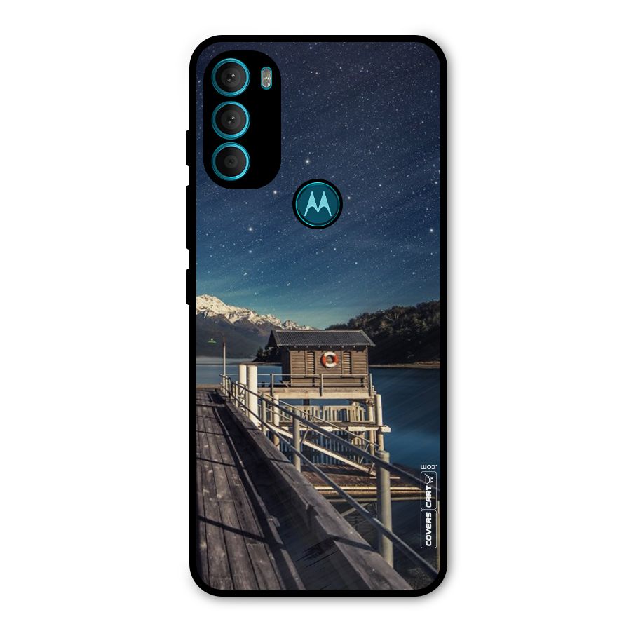 Beautiful Dock Hut Metal Back Case for Moto G71 5G