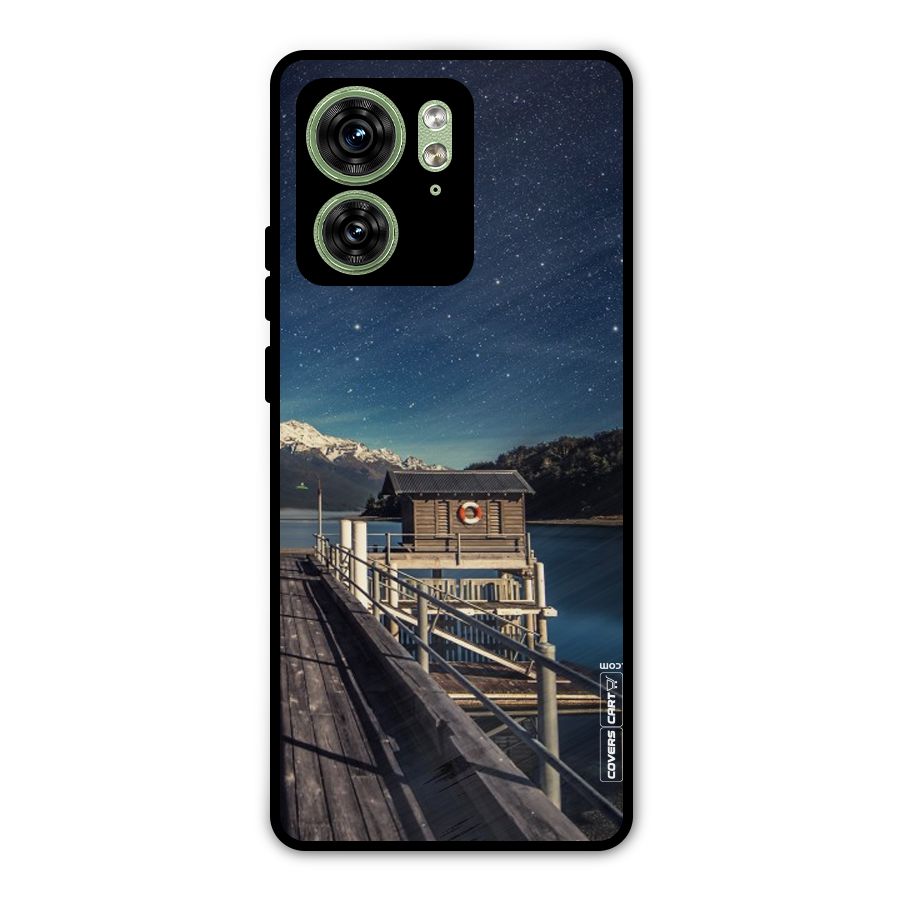 Beautiful Dock Hut Metal Back Case for Motorola Edge 40 5G