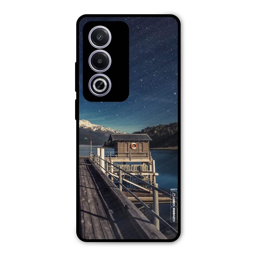 Beautiful Dock Hut Metal Back Case for Oppo A3 Pro