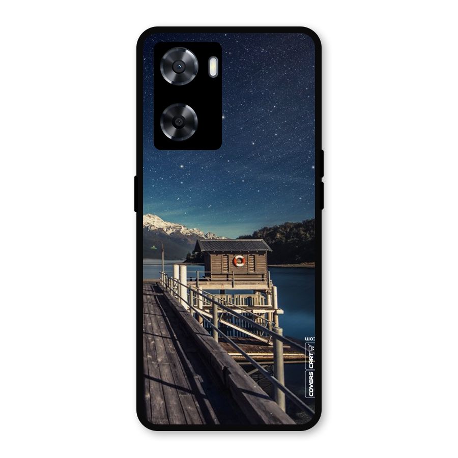 Beautiful Dock Hut Metal Back Case for Oppo A57 2022