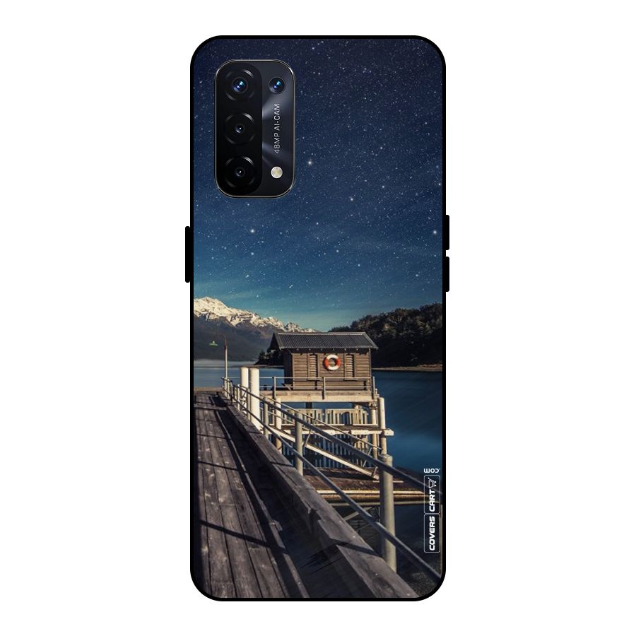 Beautiful Dock Hut Metal Back Case for Oppo A74 5G