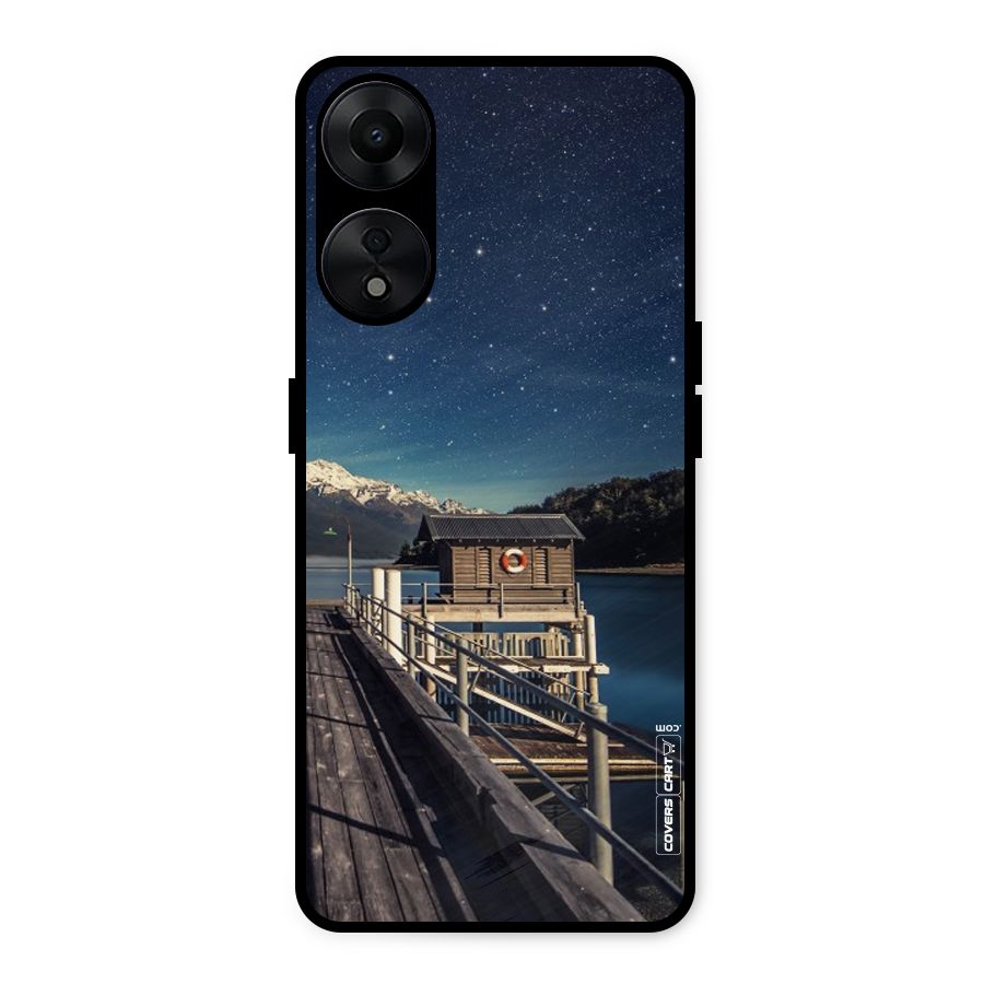 Beautiful Dock Hut Metal Back Case for Oppo A78 5G