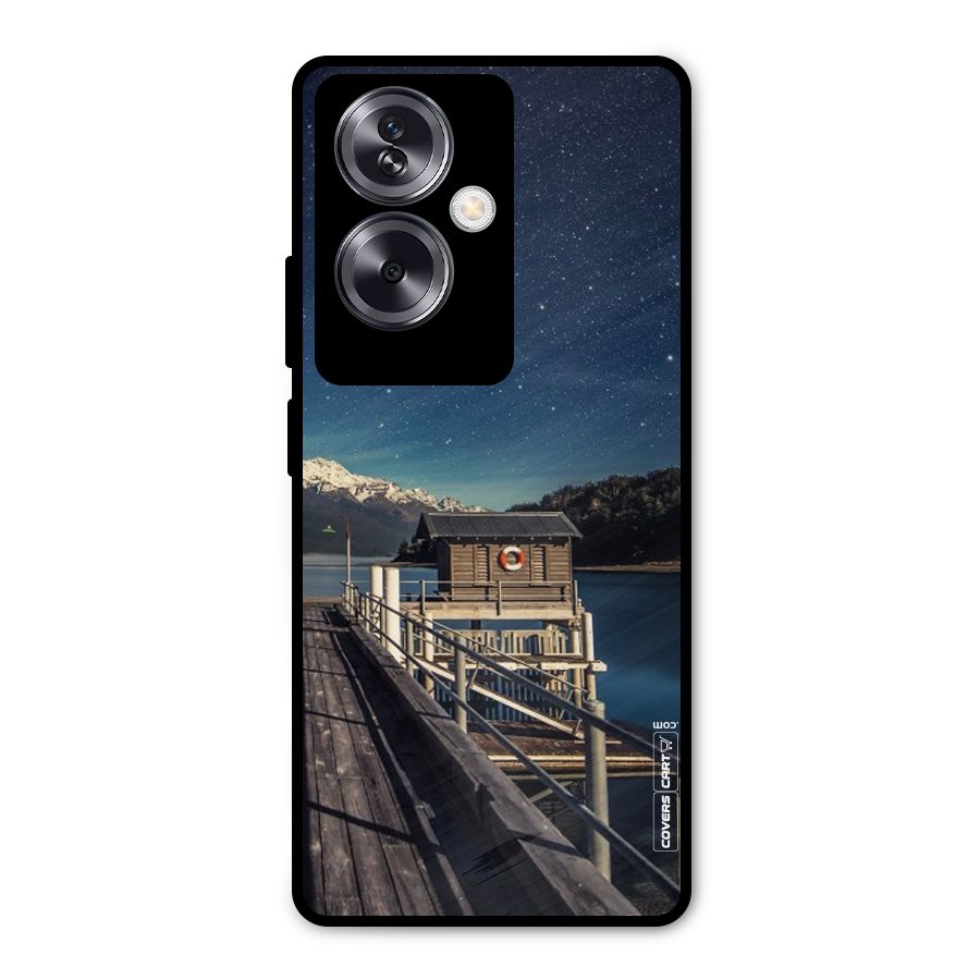 Beautiful Dock Hut Metal Back Case for Oppo A79 5G