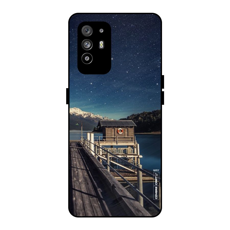 Beautiful Dock Hut Metal Back Case for Oppo F19 Pro Plus 5G