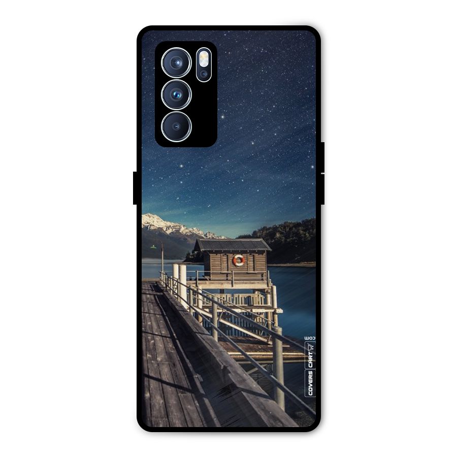 Beautiful Dock Hut Metal Back Case for Oppo Reno6 Pro 5G