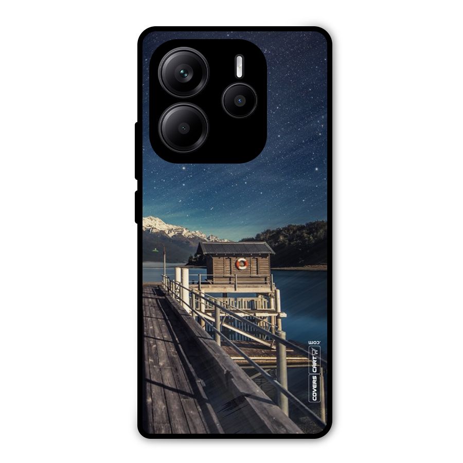 Beautiful Dock Hut Metal Back Case for Redmi Note 14 5G