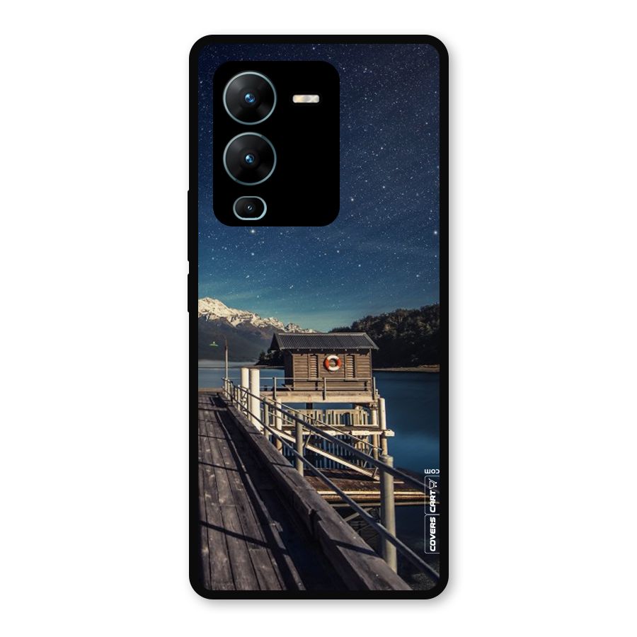 Beautiful Dock Hut Metal Back Case for Vivo V25 Pro