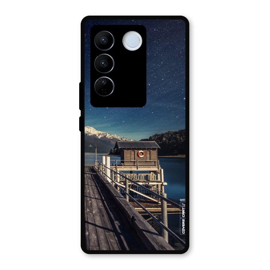 Beautiful Dock Hut Metal Back Case for Vivo V27