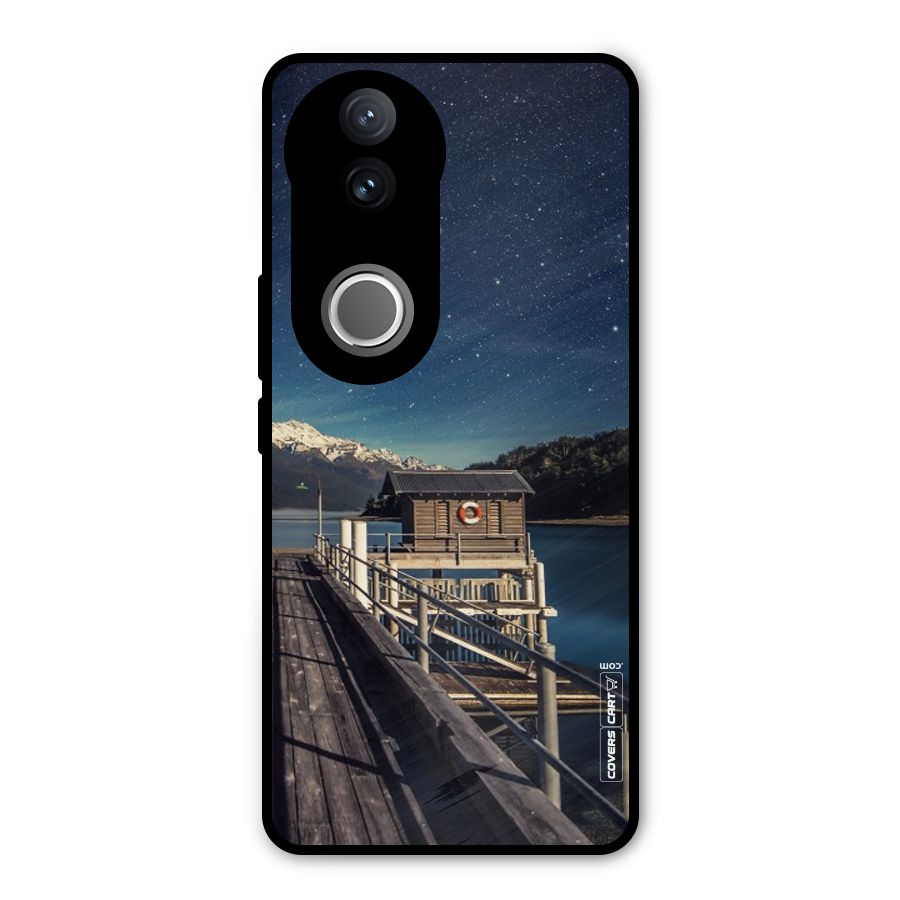 Beautiful Dock Hut Metal Back Case for Vivo V50