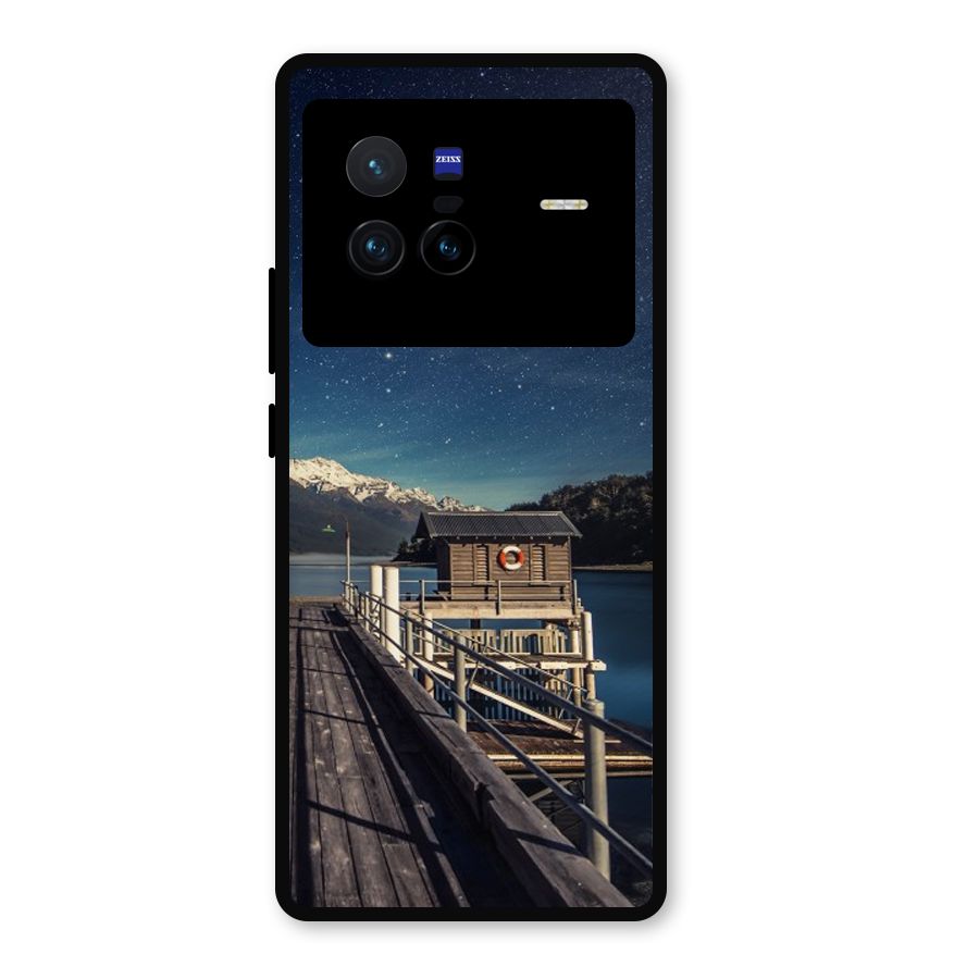Beautiful Dock Hut Metal Back Case for Vivo X80