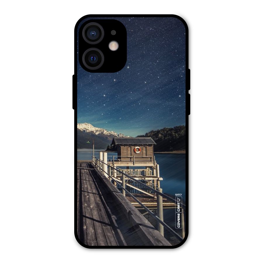 Beautiful Dock Hut Metal Back Case for iPhone 12 Mini