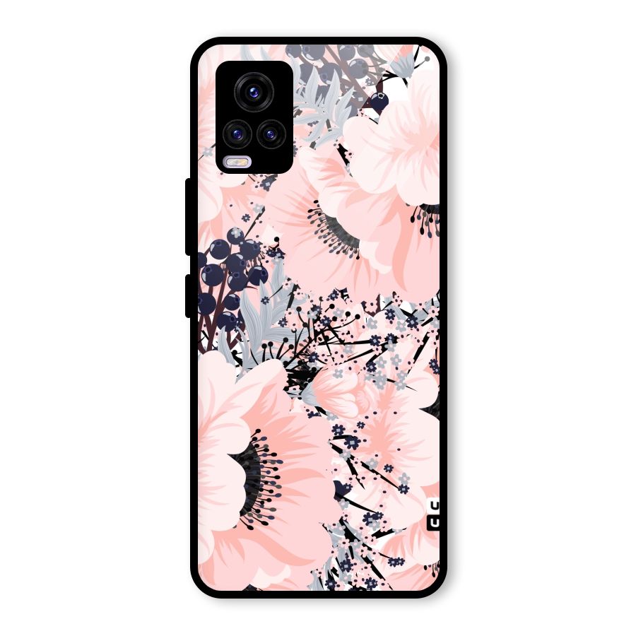 Beautiful Flowers Glass Back Case for Vivo V20 2021