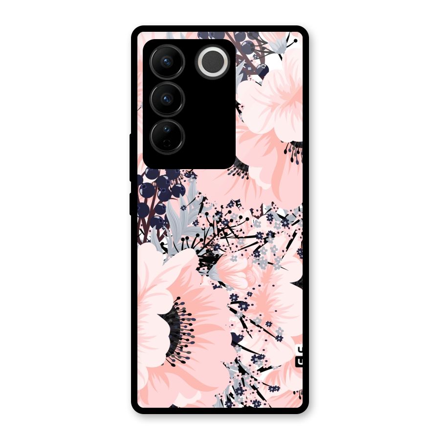 Beautiful Flowers Glass Back Case for Vivo V27