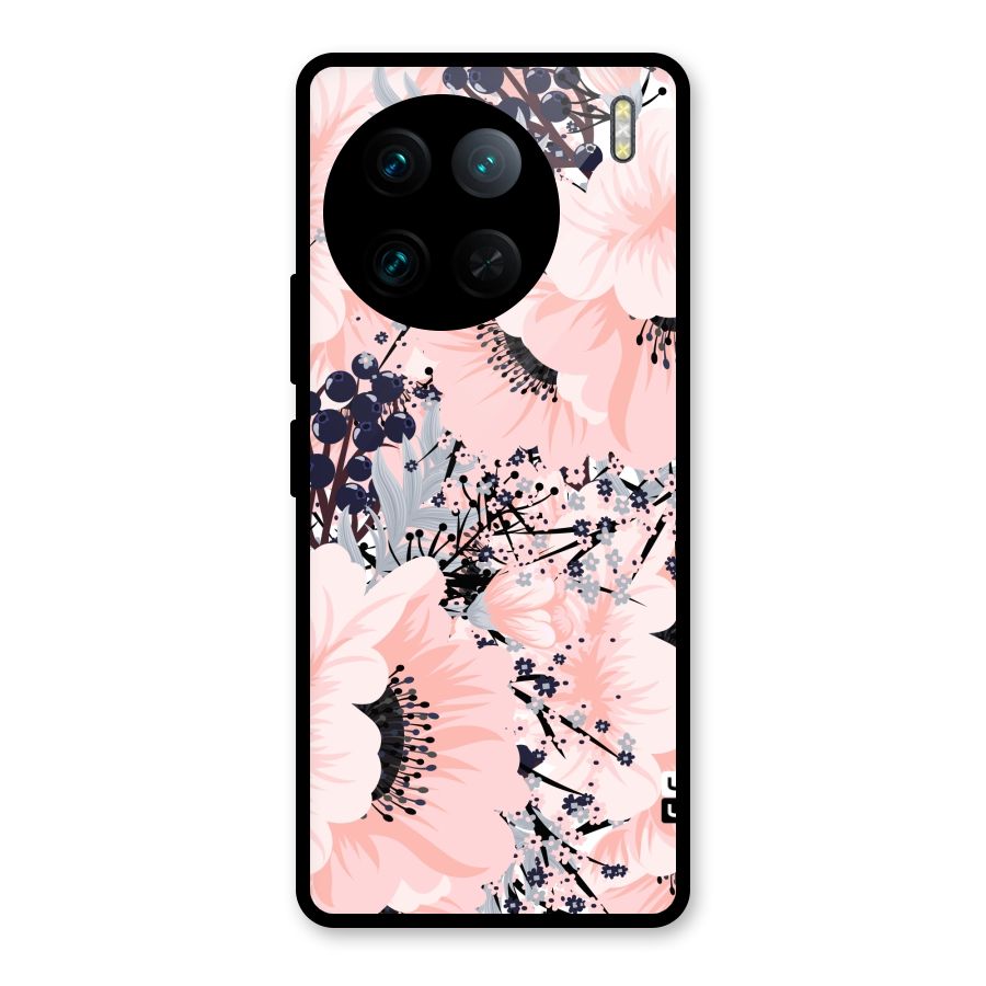 Beautiful Flowers Glass Back Case for Vivo X90 Pro